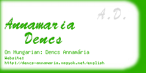 annamaria dencs business card