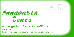 annamaria dencs business card